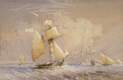 Lot 138 - Brierly (Oswald Walter, 1817 - 1894). Sailing Vessels in a Stiff Breeze