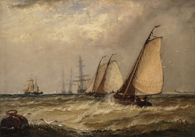 Lot 171 - Meadows (Arthur Gordon, 1866 - 1937), Dutch Craft at the Mouth of the Maas, 1884