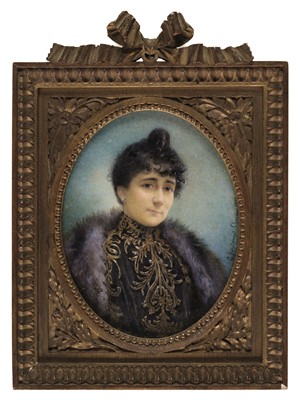 Lot 145 - Debillemont-Chardon (Gabrielle, 1860-1957). Portrait miniature of a Lady, 1901, & one other