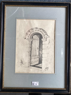 Lot 66 - Cotman (John Sell, 1782-1842). South Door, Framlingham Earl Church, Norfolk, 1817, pencil