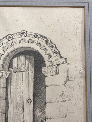 Lot 66 - Cotman (John Sell, 1782-1842). South Door, Framlingham Earl Church, Norfolk, 1817, pencil