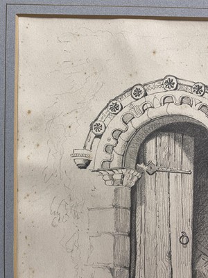 Lot 66 - Cotman (John Sell, 1782-1842). South Door, Framlingham Earl Church, Norfolk, 1817, pencil