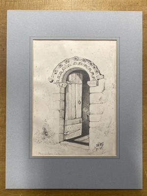 Lot 66 - Cotman (John Sell, 1782-1842). South Door, Framlingham Earl Church, Norfolk, 1817, pencil