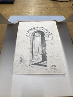 Lot 66 - Cotman (John Sell, 1782-1842). South Door, Framlingham Earl Church, Norfolk, 1817, pencil