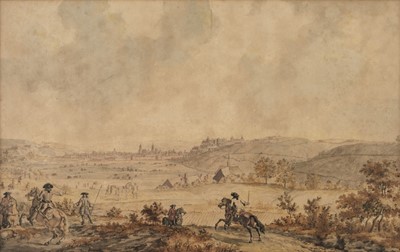 Lot 22 - Continental School. Panoramic landscape view of a city, c. 1750-75