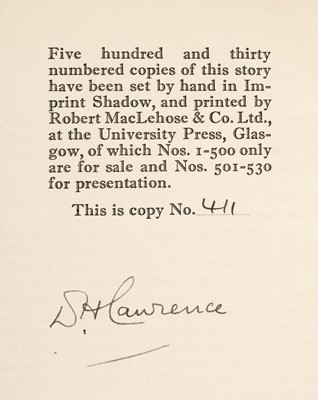 Lot 650 - Lawrence (D. H.) Rawdon's Roof, limited edition, 1928