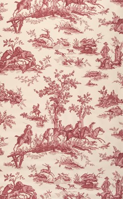 Lot 608 - Wallpaper. Six matching rolls of Toile de Jouy wallpaper, probably French, 20th century