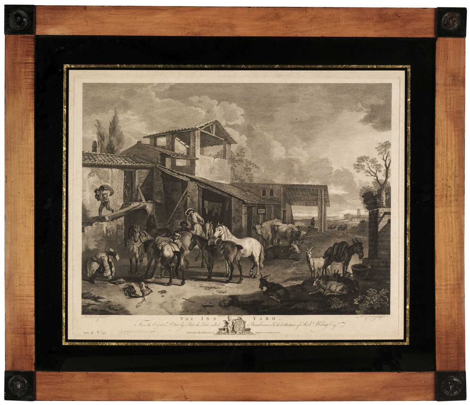 Lot 18 - Canot (P. C.). The Inn Yard [and] The Farm Yard, published J. Boydell, 1769