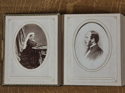 Lot 6 - British & European Royalty. An album containing 29 window-mounted cabinet cards, c. 1880s