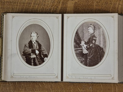Lot 6 - British & European Royalty. An album containing 29 window-mounted cabinet cards, c. 1880s