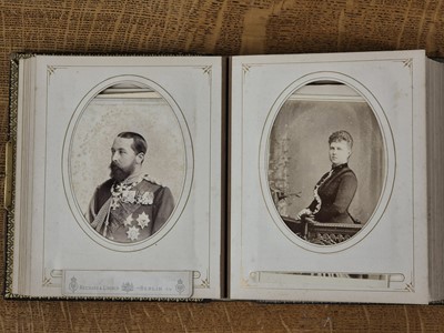Lot 6 - British & European Royalty. An album containing 29 window-mounted cabinet cards, c. 1880s