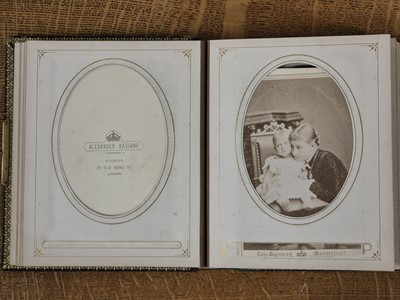 Lot 6 - British & European Royalty. An album containing 29 window-mounted cabinet cards, c. 1880s