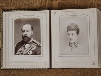 Lot 6 - British & European Royalty. An album containing 29 window-mounted cabinet cards, c. 1880s