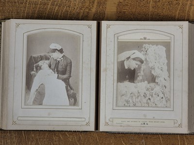 Lot 6 - British & European Royalty. An album containing 29 window-mounted cabinet cards, c. 1880s
