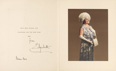 Lot 420 - Elizabeth Queen Mother (1900-2002). A pair of signed Christmas Cards, 1965 & 1972