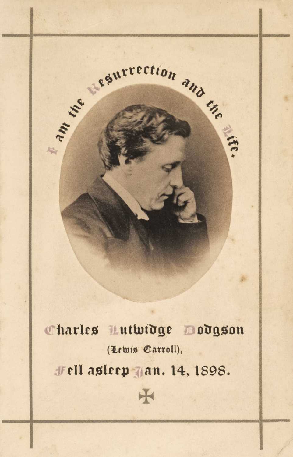 Lot 10 - Carroll (Lewis, 1832-1898). Photographic Memorial Card, 1898