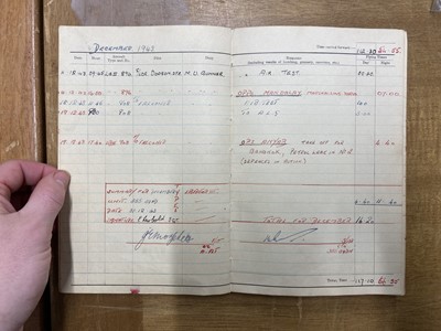 Lot 250 - Logbook. Sergeant R.E. Newbold, 355 Squadron, RAF