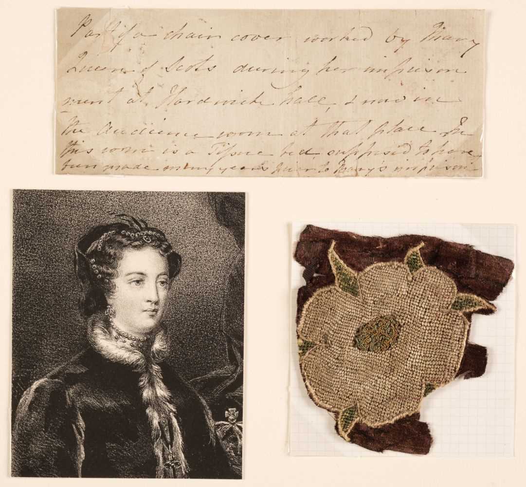 293 - Mary, Queen of Scots (1542-1587). A small embroidery fragment, c. 1580