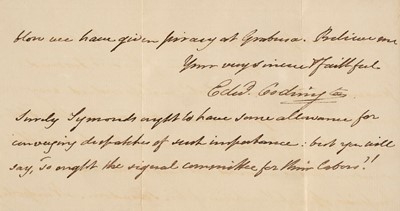 Lot 143 - Codrington (Edward, 1770-1851). Autograph Letter Signed, Malta, 24 March 1828