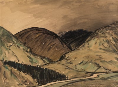 Lot 217 - Holmes (Charles J, 1868-1936). Fells near Tebay & Mallerstang from Aisgill, 1916