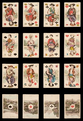 Lot 401 - German playing cards. Swiss Canton Costumes, Frankfurt am Main: C.L. Wüst, circa 1850, & 4 others