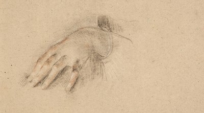 Lot 14 - Circle of Guido Reni (1575-1642). Head of a Youth, and Study of a female hand.., and two others