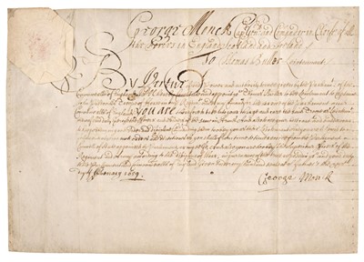 Lot 265 - Commonwealth of England. Two Documents Signed by two eminent figures of the period, 1659/60
