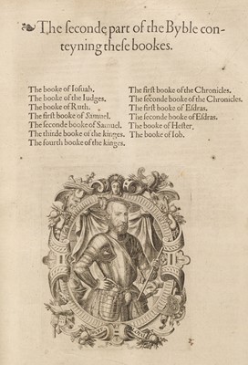 Lot 192 - Bible [English]. [The Holie Bible conteynyng the Olde Testament and the Newe, 1568]