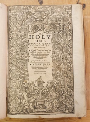 Lot 192 - Bible [English]. [The Holie Bible conteynyng the Olde Testament and the Newe, 1568]