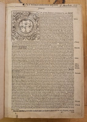 Lot 192 - Bible [English]. [The Holie Bible conteynyng the Olde Testament and the Newe, 1568]