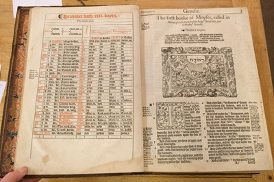 Lot 192 - Bible [English]. [The Holie Bible conteynyng the Olde Testament and the Newe, 1568]