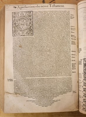 Lot 192 - Bible [English]. [The Holie Bible conteynyng the Olde Testament and the Newe, 1568]