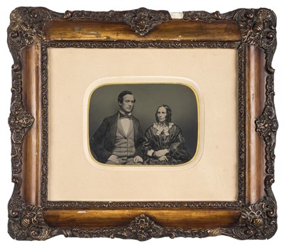 Lot 483 - Half-plate ambrotype of a newly married couple