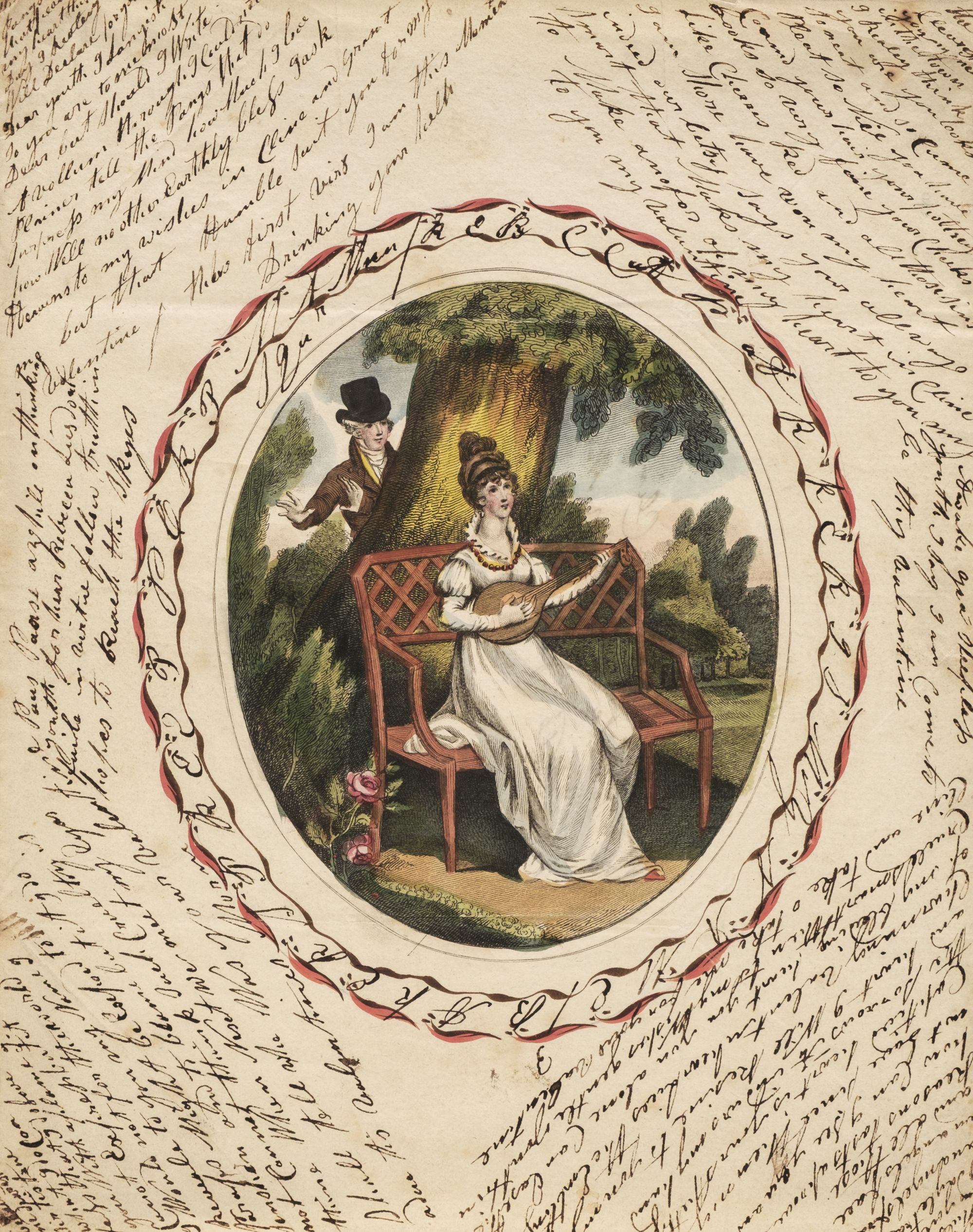 Lot 414 - Valentine. A Regency illustrated love letter