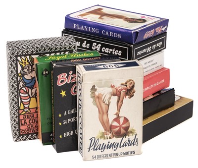 Lot 391 - Playing Cards. Erotica, a collection of approx 30 decks of playing cards, mostly late 20th century