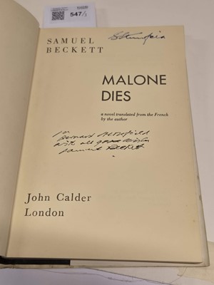 Lot 547 - Beckett (Samuel). Waiting for Godot..., 1957..., and 2 others, each signed