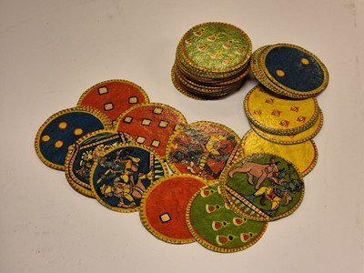Lot 402 - Indian playing cards. Dashavatara Ganjifa, Cuddapah type, Nossam, circa 1884, & 9 others