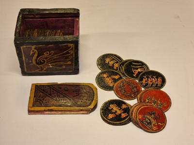 Lot 402 - Indian playing cards. Dashavatara Ganjifa, Cuddapah type, Nossam, circa 1884, & 9 others