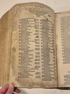 Lot 190 - Bible [English]. [The Holie Bible conteynyng the Olde Testament and the Newe, 1568]