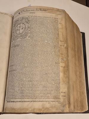 Lot 190 - Bible [English]. [The Holie Bible conteynyng the Olde Testament and the Newe, 1568]