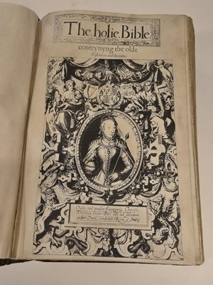 Lot 190 - Bible [English]. [The Holie Bible conteynyng the Olde Testament and the Newe, 1568]