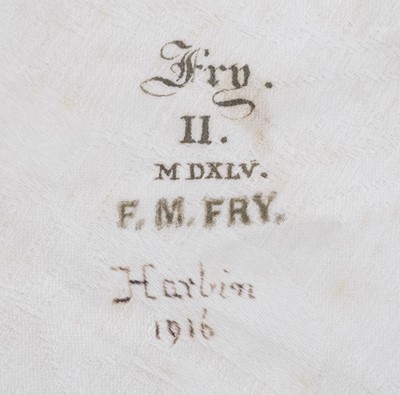 Lot 600 - Table Linen. A large linen tablecloth, late 18th/early 19th century
