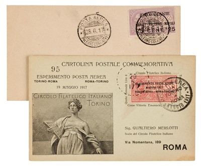 Lot 314 - Airmail. Early Italian Flights, 20 May 1917