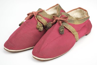 Lot 621 - Clothing. A pair of gentleman's dress slippers belonging to Philip Morrell (1870-1943), Italian