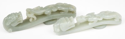 Lot 660 - Jade. Two Chinese jade belt hooks