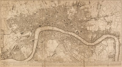 Lot 85 - London. Pine (J. & Tinney J.). ..., Plan of the Cities of London and Westminster..., 1749