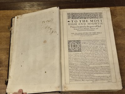 Lot 214 - Bible [English]. The Holy Bible, Conteyning the Old Testament, and the New, 1613