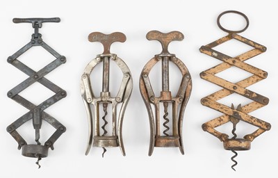 Lot 718 - Corkscrews. A Victorian James Heeley & Sons A1 Patent double lever corkscrew and other corkscrews