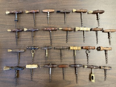 Lot 717 - Corkscrews. A Victorian Chinnock type corkscrew and other corkscrews