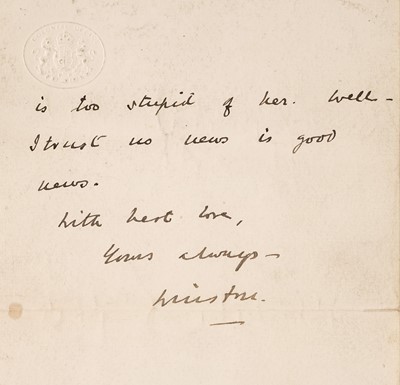 Lot 94 - Churchill (Winston). Partial Autograph Letter Signed 'Winston', circa 1900